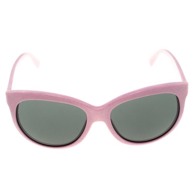 Pre Owned Dolce and Gabbana Black Pink Matt Silk Powder DG4149  Round Sunglasses