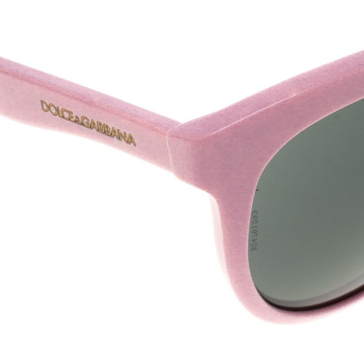 Pre Owned Dolce and Gabbana Black Pink Matt Silk Powder DG4149  Round Sunglasses