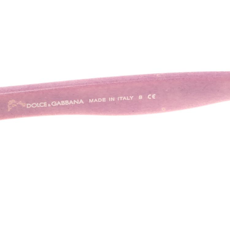 Pre Owned Dolce and Gabbana Black Pink Matt Silk Powder DG4149  Round Sunglasses