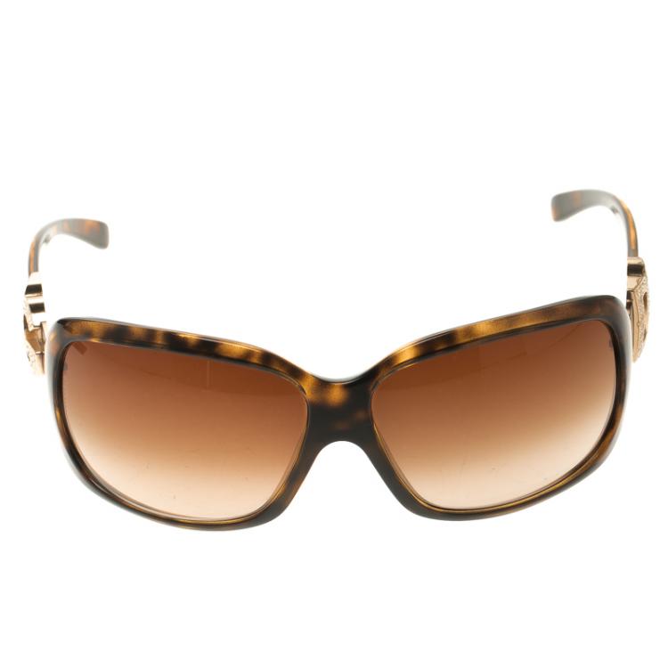 Pre Owned Dolce And Gabbana Brown DG6029-B Oversize Sunglasses