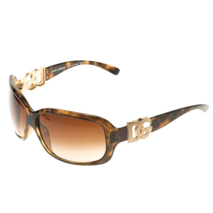 Pre Owned Dolce And Gabbana Brown DG6029-B Oversize Sunglasses