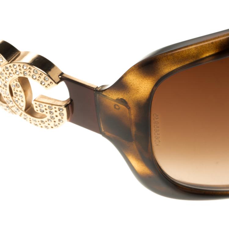 Pre Owned Dolce And Gabbana Brown DG6029-B Oversize Sunglasses