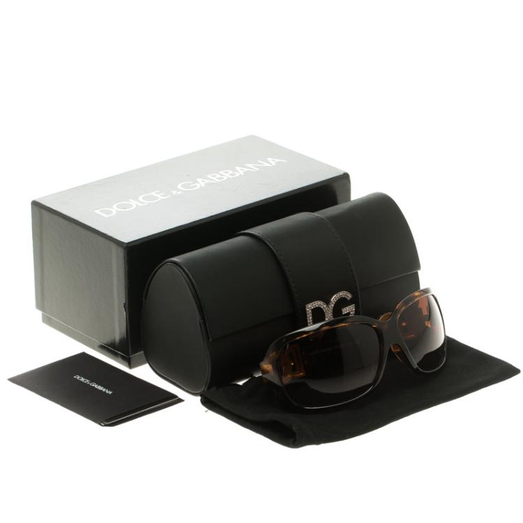 Pre Owned Dolce And Gabbana Brown DG6029-B Oversize Sunglasses
