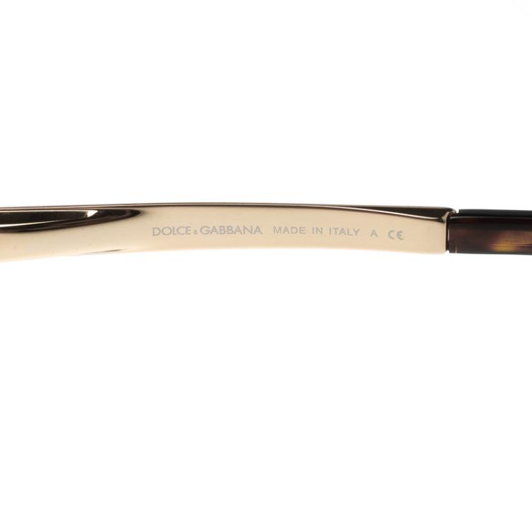 Pre Owned Dolce and Gabbana Dark Brown Tortoise DG 4269 Wayfarer Sunglasses