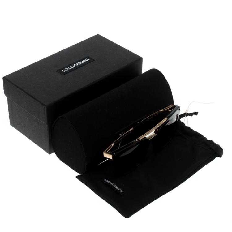 Pre Owned Dolce and Gabbana Dark Brown Tortoise DG 4269 Wayfarer Sunglasses