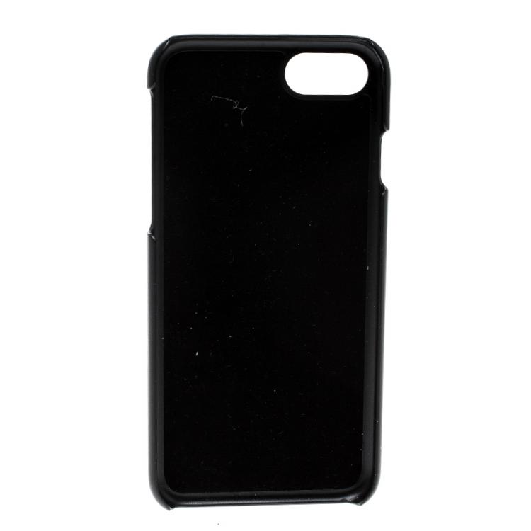 Pre Owned Dolce and Gabbana Flower Printed Dauphine Leather Iphone 7 Case