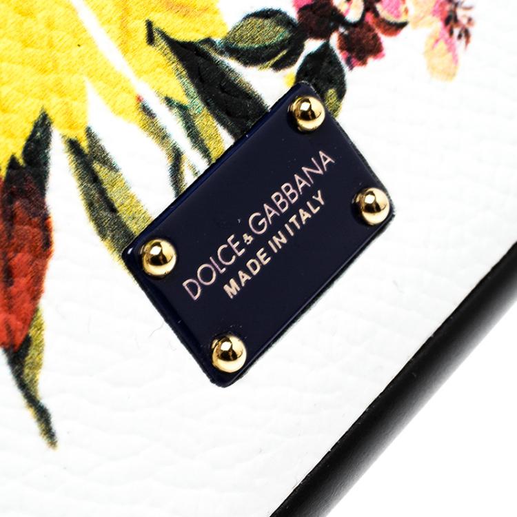 Pre Owned Dolce and Gabbana Flower Printed Dauphine Leather Iphone 7 Case