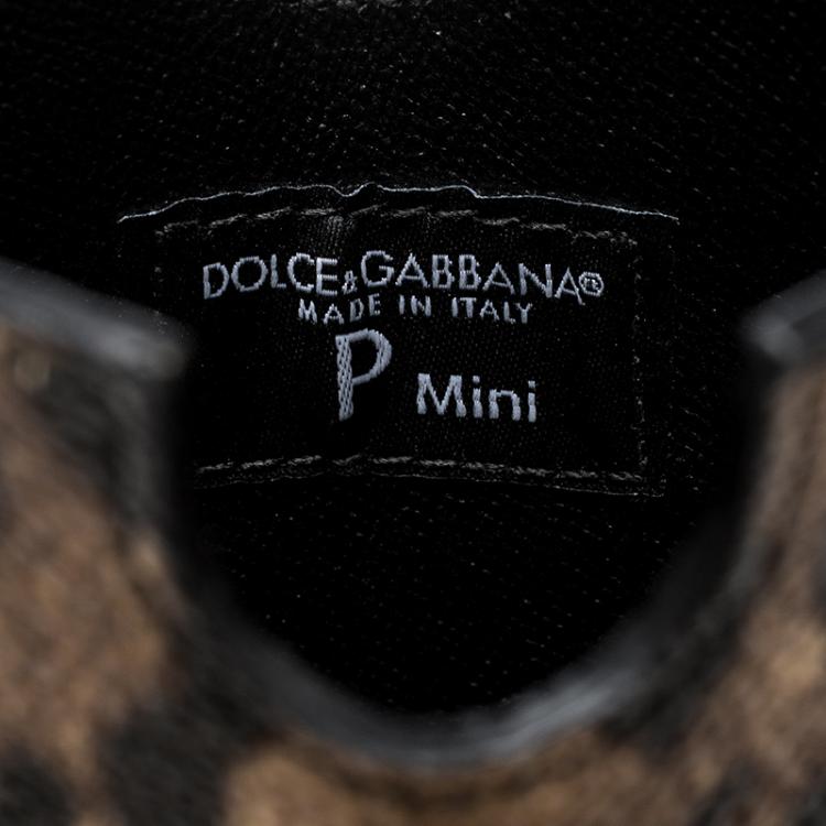 Pre Owned Dolce and Gabbana Brown Leopard Print Leather iPad Mini Case