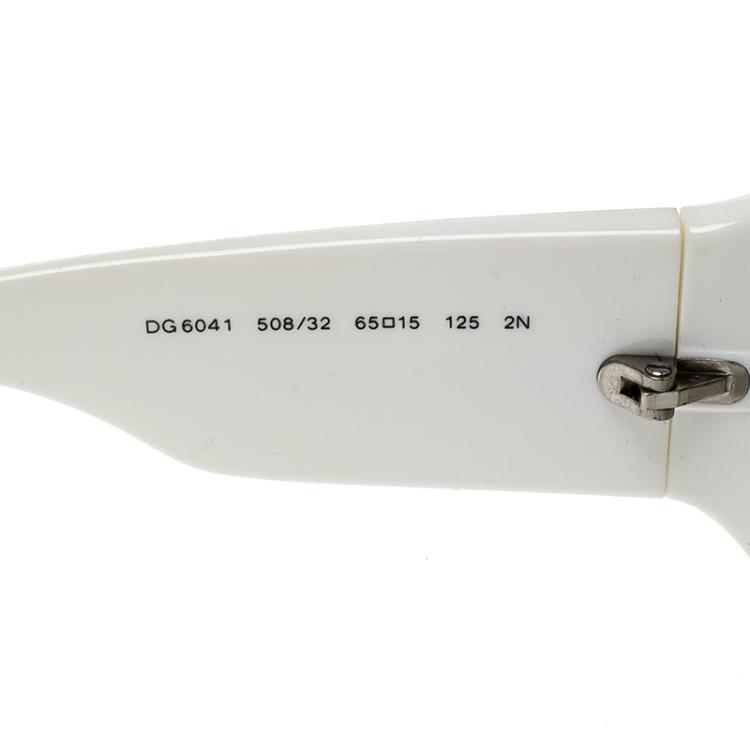 Pre Owned Dolce and Gabbana White/ Grey Gradient DG6041 Oversized Sunglasses