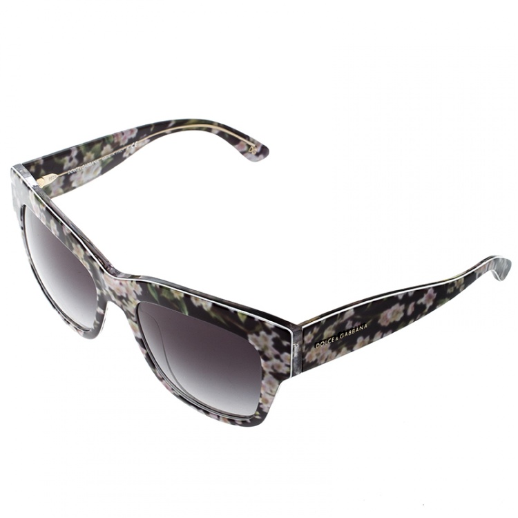 Pre Owned Dolce and Gabbana Floral/Black Gradient DG4231 Wayfarer Sunglasses 