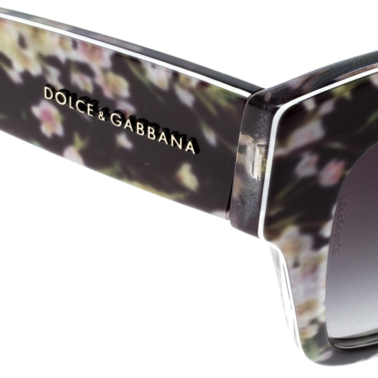 Pre Owned Dolce and Gabbana Floral/Black Gradient DG4231 Wayfarer Sunglasses 