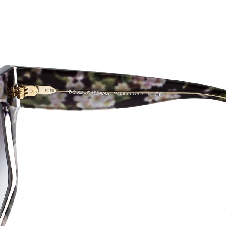 Pre Owned Dolce and Gabbana Floral/Black Gradient DG4231 Wayfarer Sunglasses 