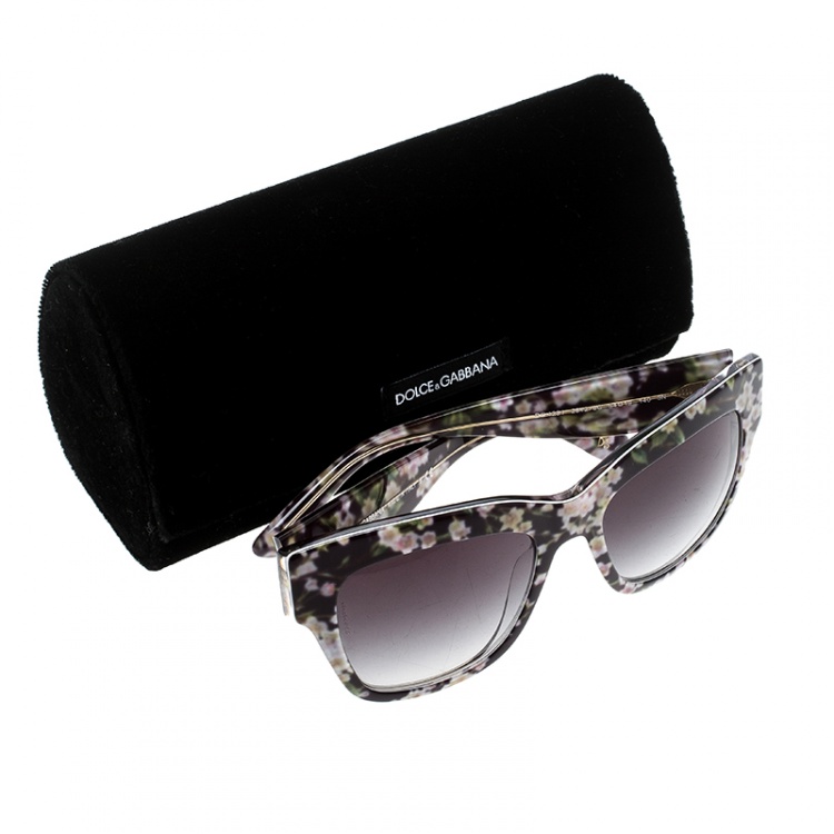 Pre Owned Dolce and Gabbana Floral/Black Gradient DG4231 Wayfarer Sunglasses 