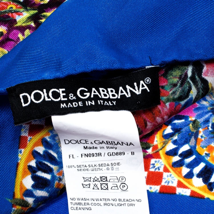Pre Owned Dolce and Gabbana Multicolor Mambo Printed Silk Square Scarf