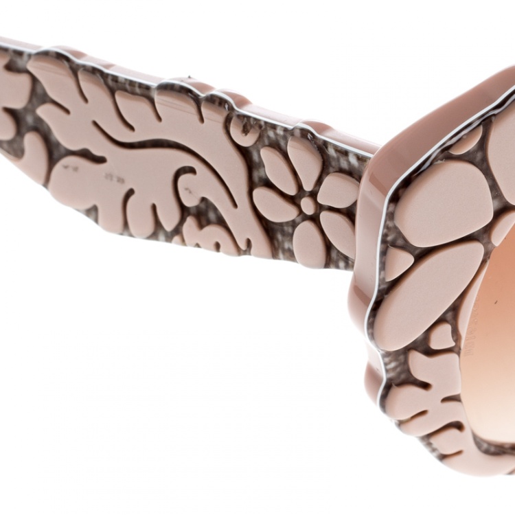 Pre Owned Dolce and Gabbana Pink/Brown Gradient DG4267 Brocade Cat Eye Sunglasses