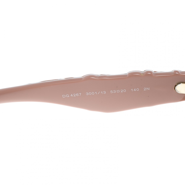 Pre Owned Dolce and Gabbana Pink/Brown Gradient DG4267 Brocade Cat Eye Sunglasses