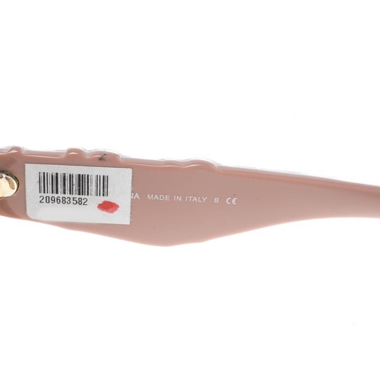 Pre Owned Dolce and Gabbana Pink/Brown Gradient DG4267 Brocade Cat Eye Sunglasses