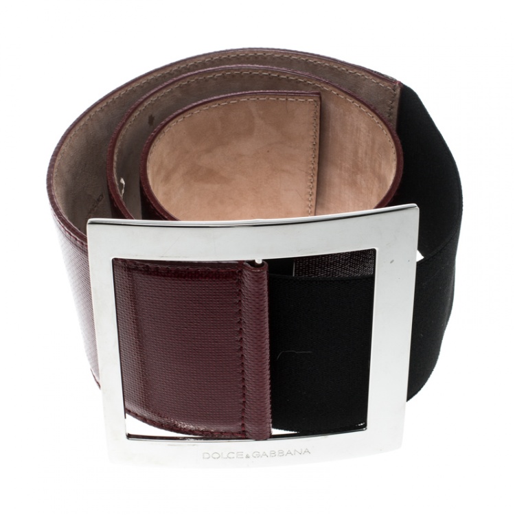 Pre Owned Dolce and Gabbana Red Coated Canvas Waist Belt 85cm