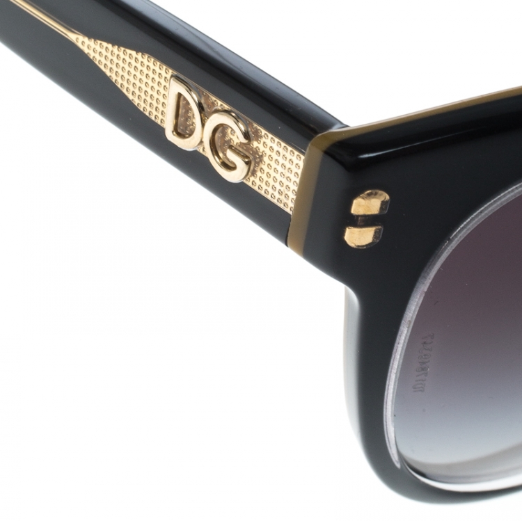 مملوكة مسبقًا Dolce & Gabbana Balck/Gold Gradient DG 4280 Oversized Sunglasses