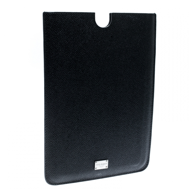 Pre Owned Dolce and Gabbana Black Leather iPad Mini Case