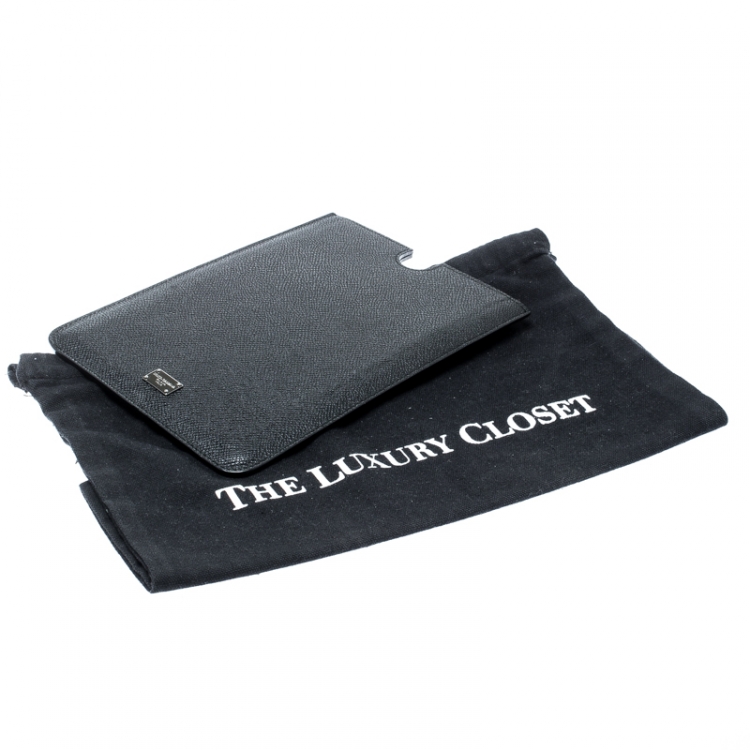Pre Owned Dolce and Gabbana Black Leather iPad Mini Case