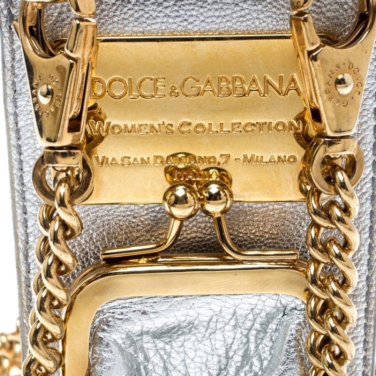 Pre Owned Dolce and Gabbana Silver Leather and PVC iPhone Case and Coin Purse