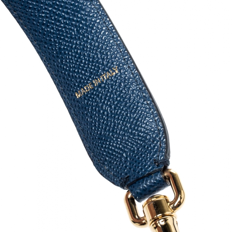 Pre Owned Dolce and Gabbana Blue Studded Bag Strap