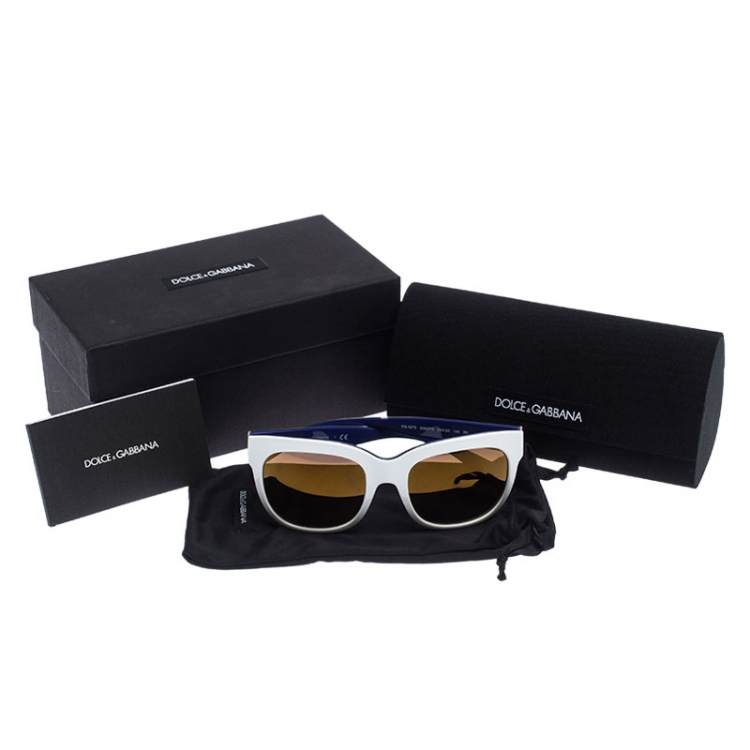 Pre Owned Dolce and Gabbana Bicolor/Bronze Mirrored DG 4272 Wayfarer Sunglasses