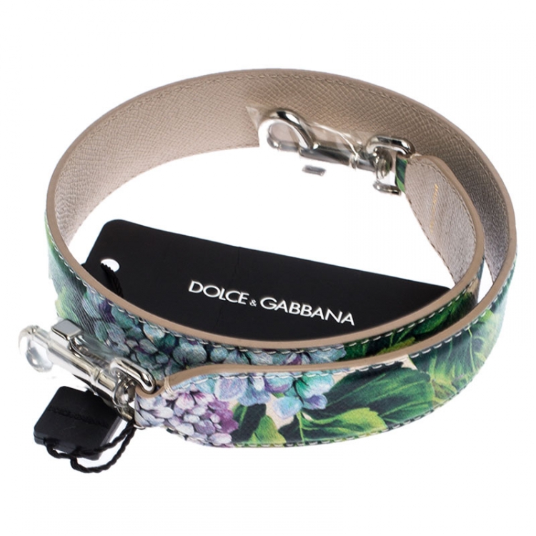 مملوكة مسبقًا Dolce and Gabbana Multicolor Hydrangea Print Leather Bag Strap