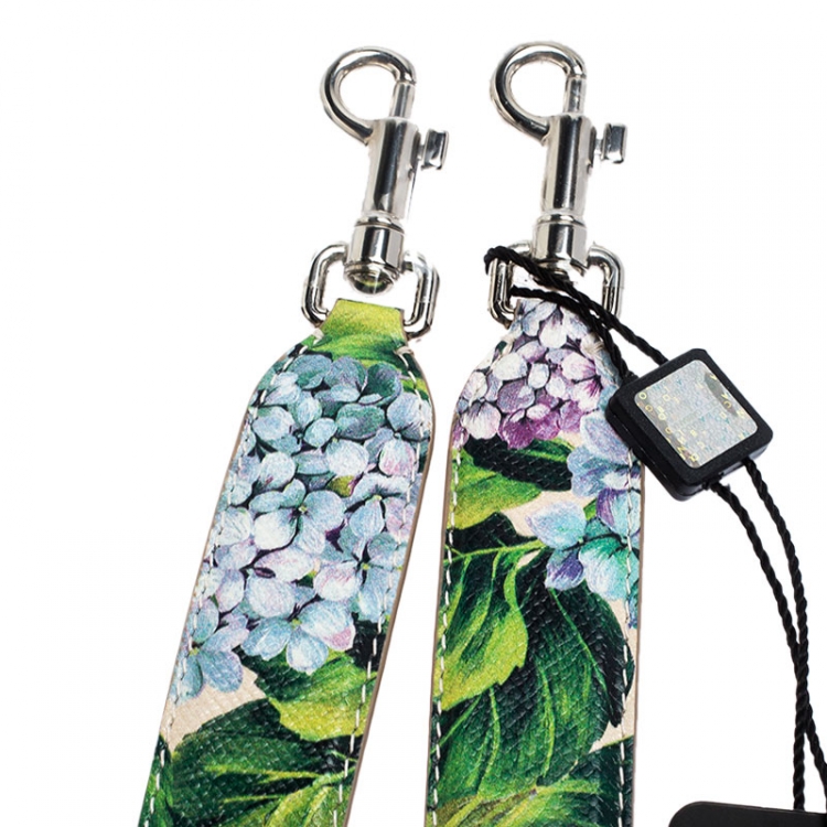 مملوكة مسبقًا Dolce and Gabbana Multicolor Hydrangea Print Leather Bag Strap