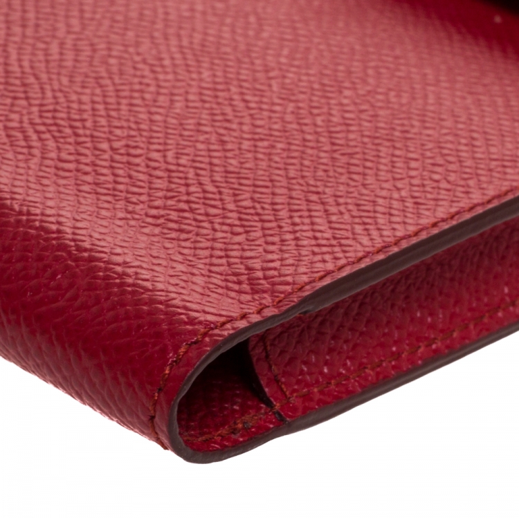 مملوكة مسبقًا Dolce and Gabbana Red Leather Miss Sicily Crossbody Phone Holder 