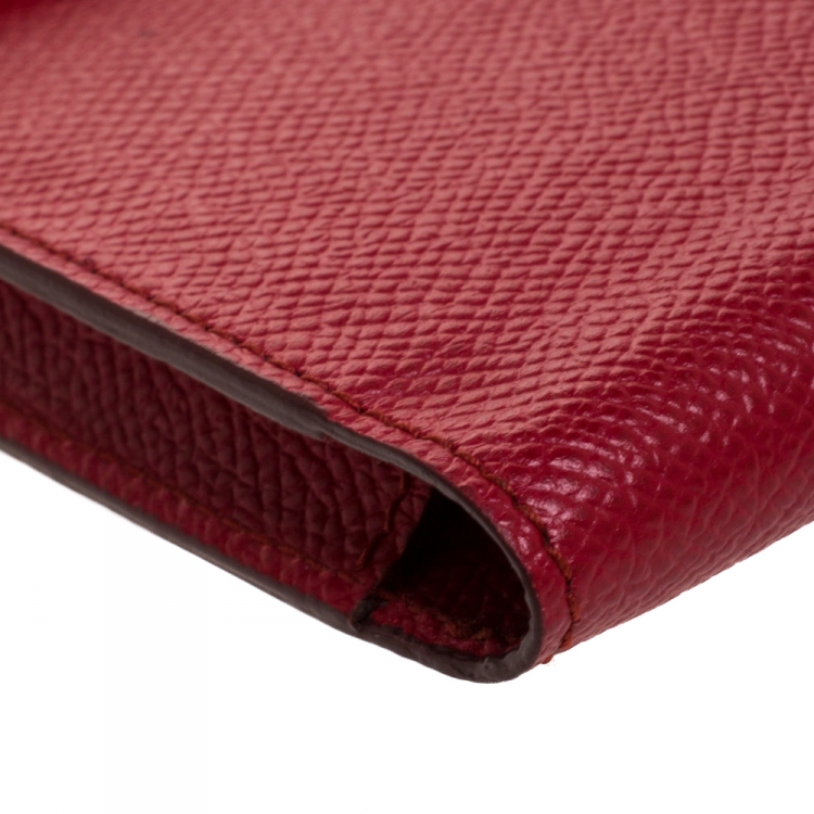 مملوكة مسبقًا Dolce and Gabbana Red Leather Miss Sicily Crossbody Phone Holder 
