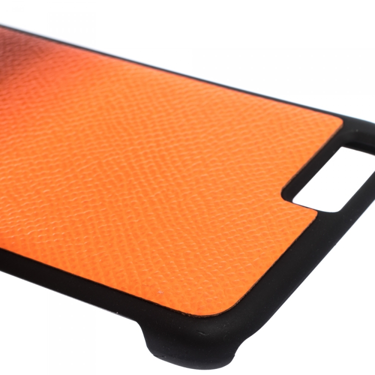 مملوكة مسبقًا Dolce & Gabbana Orange/Black Leather iPhone 6 Case