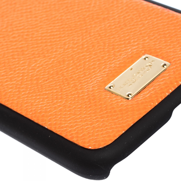 مملوكة مسبقًا Dolce & Gabbana Orange/Black Leather iPhone 6 Case