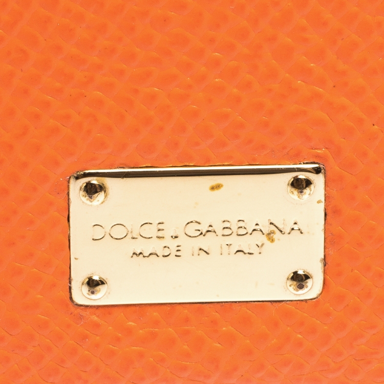 مملوكة مسبقًا Dolce & Gabbana Orange/Black Leather iPhone 6 Case