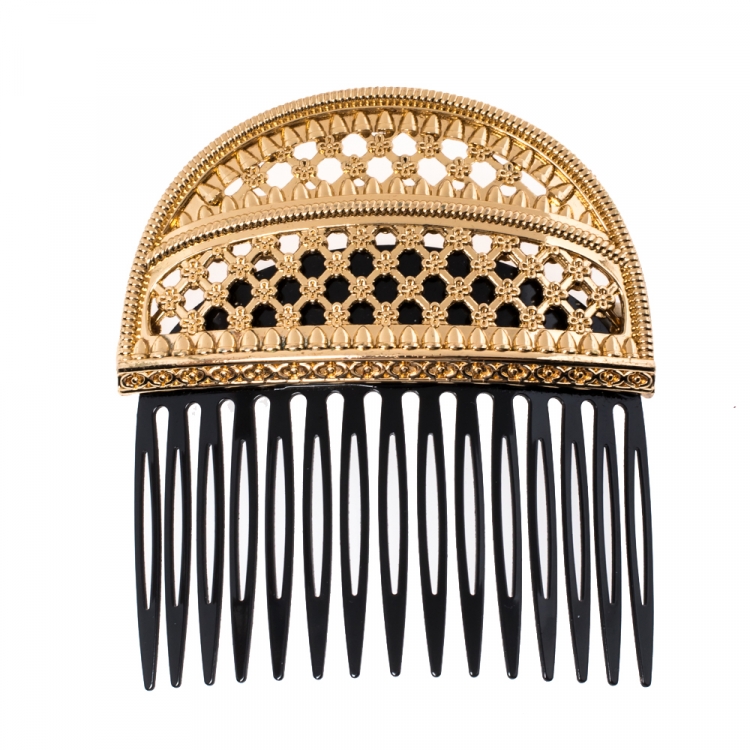 Dolce & Gabbana Gold Tone Hair Comb Dolce & Gabbana   The Luxury Closet
