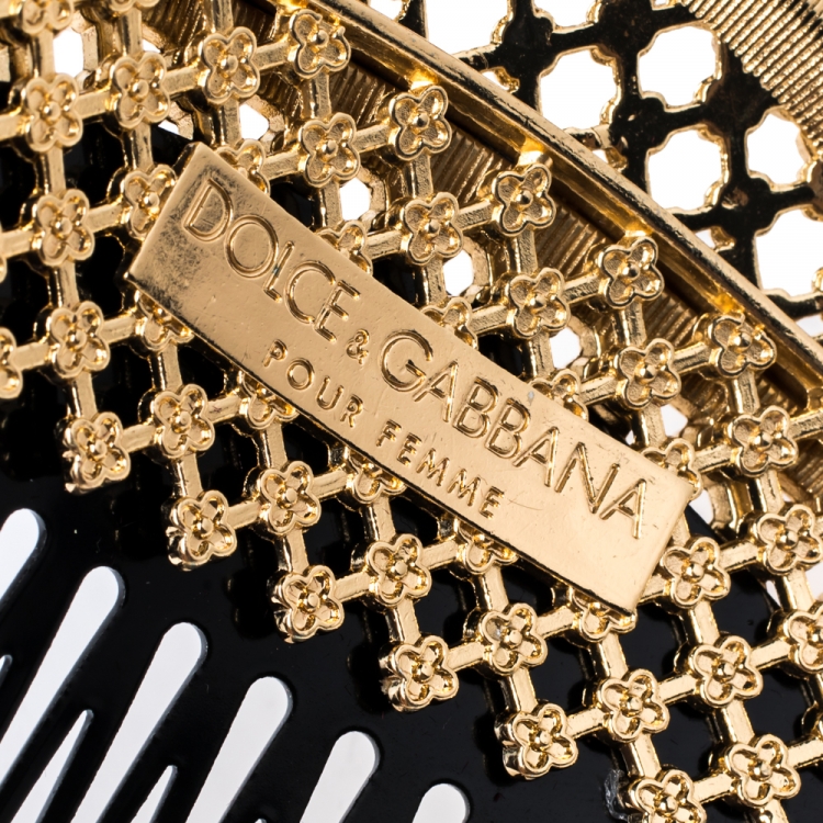 Pre Owned Dolce & Gabbana Gold Tone Hair Comb