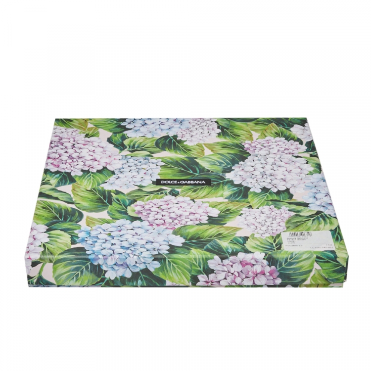 Pre Owned Dolce & Gabbana Multicolor Floral Printed Silk Crepe Scarf