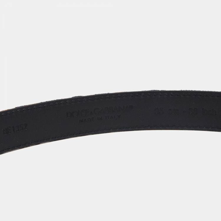 Pre Owned Dolce & Gabbana Brown/Black Leopard Print Fabric Devotion Belt 95CM