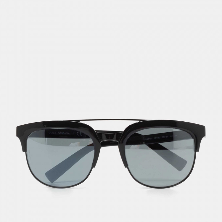 Pre Owned Dolce & Gabbana Black Gradient DG6103 Aviator Sunglasses