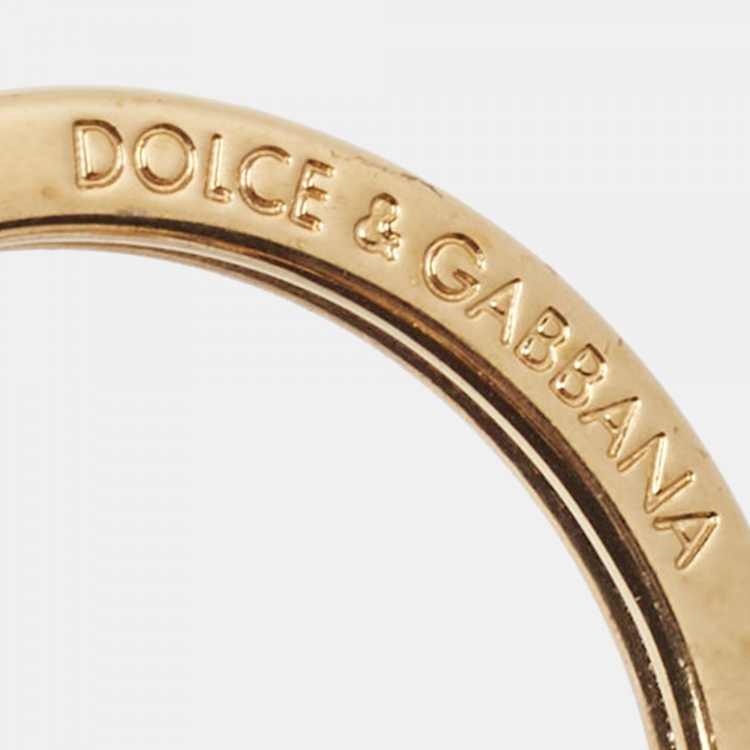 Pre Owned Dolce & Gabbana Brown Leopard Print Calfhair Mirror and Key Bag Charm