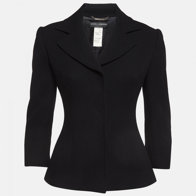 Pre Owned Dolce & Gabbana Black Wool Single Breasted Blazer M