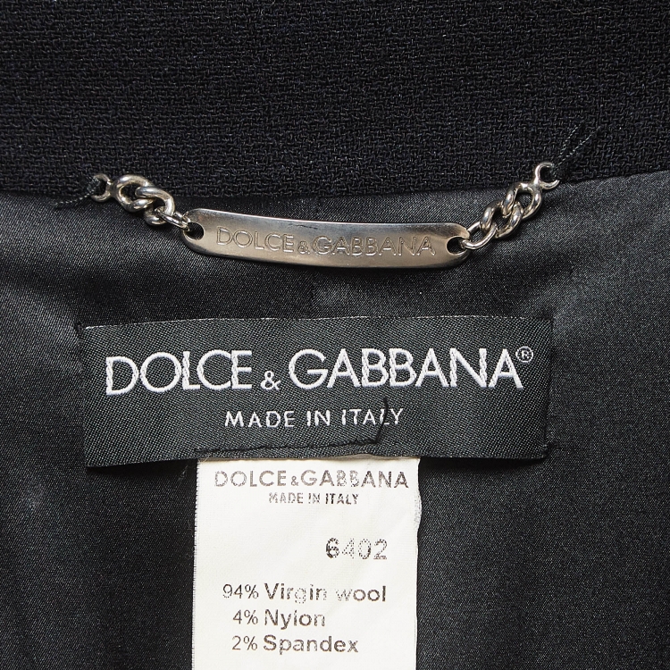 Pre Owned Dolce & Gabbana Black Wool Single Breasted Blazer M