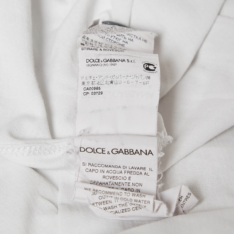 Pre Owned Dolce & Gabbana White Madonna Printed Cotton Knit T-Shirt M