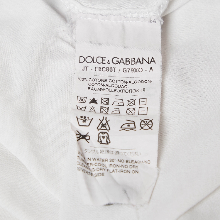 Pre Owned Dolce & Gabbana White Madonna Printed Cotton Knit T-Shirt M