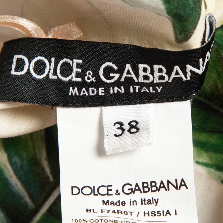 Pre Owned Dolce & Gabbana Yellow Floral Print Cotton Off-The-Shoulder Crop Top S