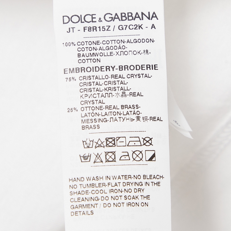 Pre Owned Dolce & Gabbana White J.Lo Photograph Print Jersey Embellished T-Shirt XS