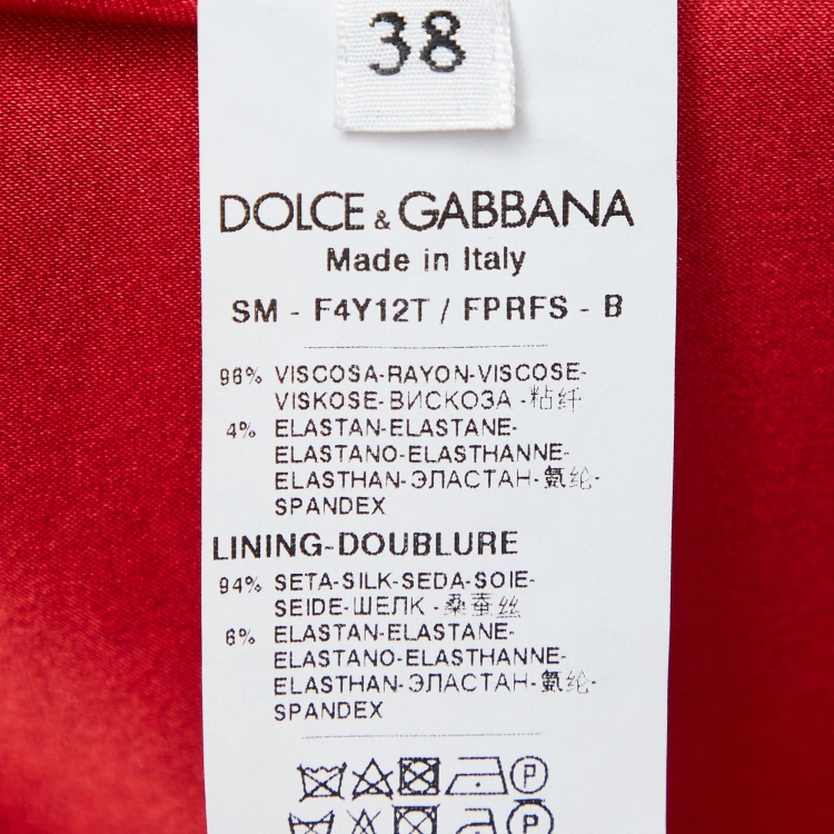 Pre Owned Dolce & Gabbana Red Printed Crepe High Waist Mini Skirt S