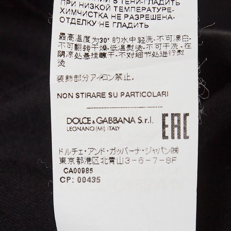 Pre Owned Dolce & Gabbana Black Sequined Cotton T-shirt S