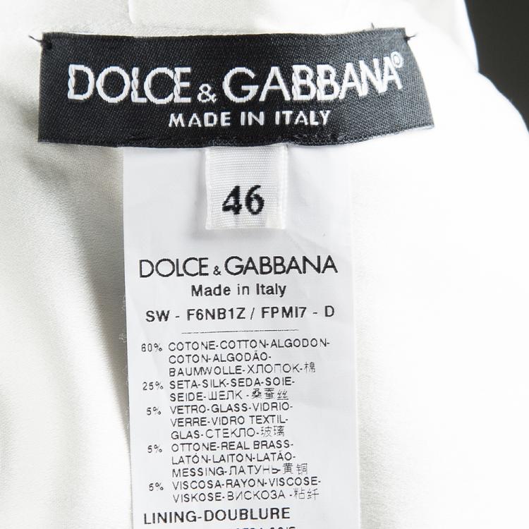 Pre Owned Dolce and Gabbana FW' 14-15  Multicolor Majolica Print Crystal Embellished Dress L